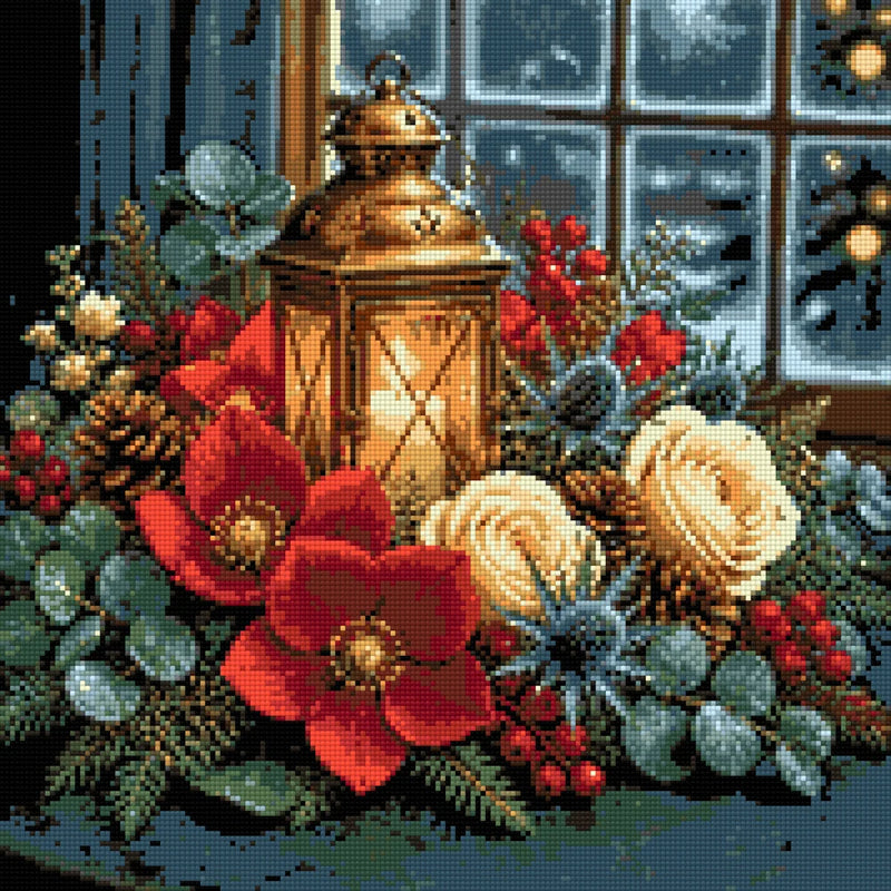 Timanttikuvio - Lantern and Flowers