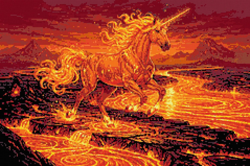 Timanttikuvio - Lava Unicorn