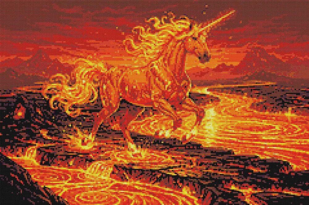 Timanttikuvio - Lava Unicorn