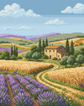 Thumbnail for Lavender and Wheat Fields, 40x50 cm timanttimaalaus – lopullisen kuvion esikatselu