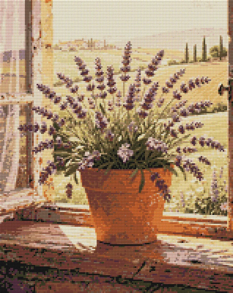 Timanttikuvio - Lavender in Window