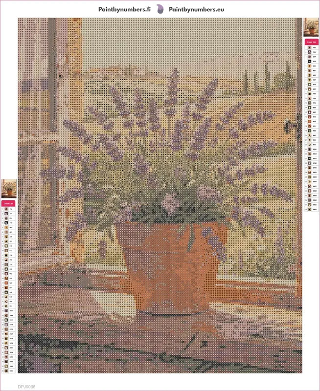 Lavender in Window timanttimaalauksen liimapintainen canvas 40x50cm