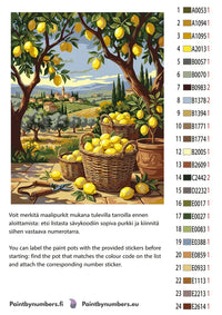Thumbnail for Värikartta ja ohjeet - Lemon Baskets in Countryside 40x50cm
