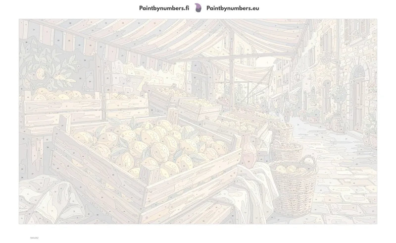 Numeroitu kangas - Lemon Market Street 70x40cm
