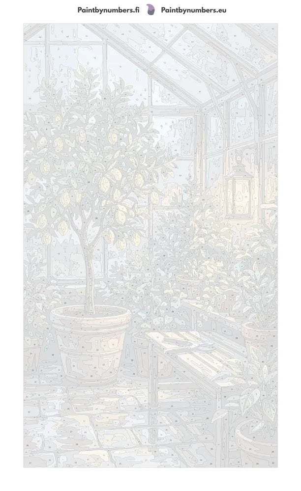 Numeroitu kangas - Lemon Tree in Greenhouse 40x70cm