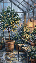 Thumbnail for Limettipuu saviruukussa kasvihuoneessa numeromaalaus.