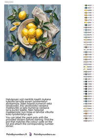 Thumbnail for Värikartta ja ohjeet - Lemons in Bowl 50x50cm