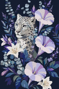 Thumbnail for Leopardi ja violetit kukat numeromaalaus, 40x60cm kangas