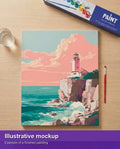 Thumbnail for Valmiin numeromaalauksen havainnekuva - Lighthouse Serenity 40x50cm