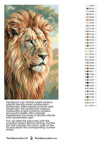 Thumbnail for Värikartta ja ohjeet - Lion Portrait Close-Up 40x70cm