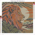 Thumbnail for Lion Profile in Copper Leaves timanttimaalauksen liimapintainen canvas 40x40cm