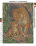 Thumbnail for Lioness Cub in the Reed Shelter timanttimaalauksen liimapintainen canvas 30x40cm