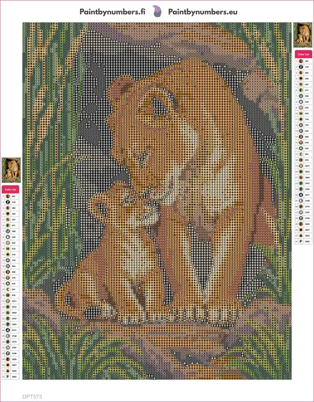 Lioness Cub in the Reed Shelter timanttimaalauksen liimapintainen canvas 30x40cm