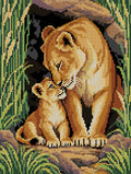 Thumbnail for Lioness Cub in the Reed Shelter, 30x40 cm timanttimaalaus – koko kuvion esikatselu ilman lähikuvaa