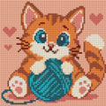 Thumbnail for Little Yarn Thief, 20x20 cm timanttimaalaus – lopullisen kuvion esikatselu