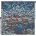 Thumbnail for Lofoten Winter timanttimaalauksen liimapintainen canvas 60x60cm
