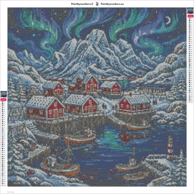Lofoten Winter timanttimaalauksen liimapintainen canvas 60x60cm