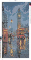Thumbnail for London Rain timanttimaalauksen liimapintainen canvas 40x80cm