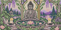Thumbnail for Lotus Basin Stillness, 40x20 cm timanttimaalaus – koko kuvion esikatselu ilman lähikuvaa