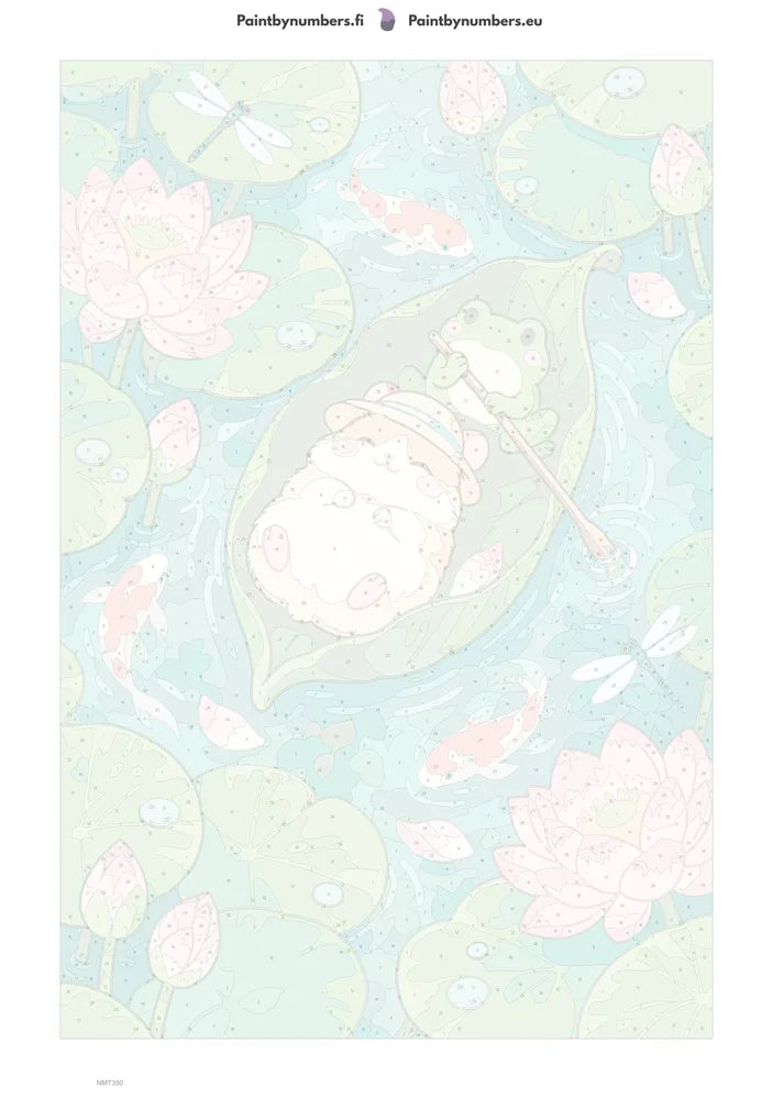 Numeromaalaus: Numeroitu kangas - Lotus Pond Nap 40x60cm