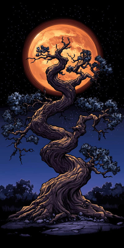 Lunar Tree 50x100cm timanttimaalaus