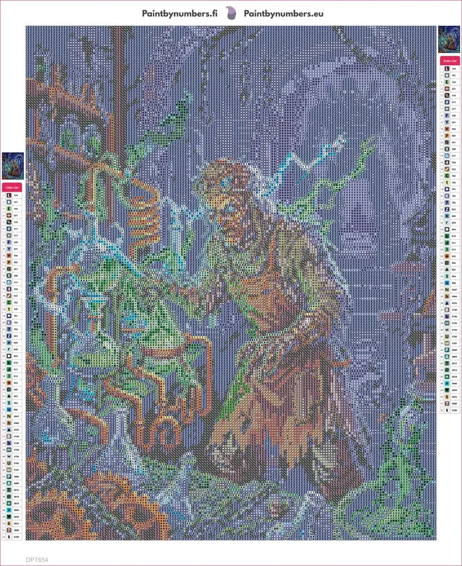 Mad Scientist Laboratory timanttimaalauksen liimapintainen canvas 40x50cm