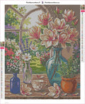 Thumbnail for Magnolias & Lavender timanttimaalauksen liimapintainen canvas 40x50cm