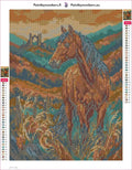 Thumbnail for Majestic Horse in Autumn Hills timanttimaalauksen liimapintainen canvas 30x40cm