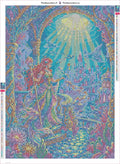 Thumbnail for Majestic Mermaid Underwater Palace timanttimaalauksen liimapintainen canvas 50x70cm