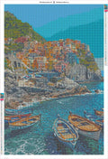 Thumbnail for Manarola Coast timanttimaalauksen liimapintainen canvas 60x90cm