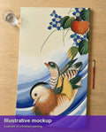Thumbnail for Valmiin numeromaalauksen havainnekuva - Mandarin Ducks and Flowering Plants 40x70cm