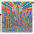 Thumbnail for Manhattan Deco Sunburst timanttimaalauksen liimapintainen canvas 50x50cm