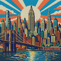 Thumbnail for Manhattan Deco Sunburst, 50x50 cm timanttimaalaus – koko kuvion esikatselu ilman lähikuvaa