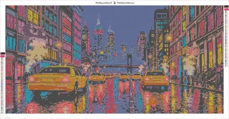 Manhattan Street timanttimaalauksen liimapintainen canvas 100x50cm