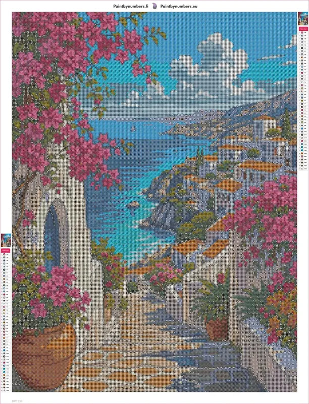 Mediterranean Steps timanttimaalauksen liimapintainen canvas 60x80cm