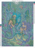 Thumbnail for Mermaid Family Underwater Kingdom timanttimaalauksen liimapintainen canvas 50x70cm