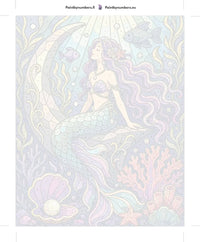 Thumbnail for Numeroitu kangas - Mermaid on Coral Reef 40x50cm