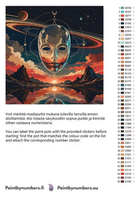 Thumbnail for Värikartta ja ohjeet - Metallic Mask and Sunset Planets 50x50cm