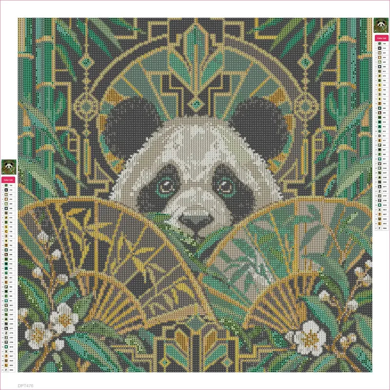 Midnight Bamboo Geometry timanttimaalauksen liimapintainen canvas 50x50cm