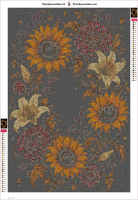 Thumbnail for Midnight Flowers timanttimaalauksen liimapintainen canvas 40x60cm