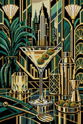 Thumbnail for Midnight Martini Architecture, 40x60 cm timanttimaalaus – koko kuvion esikatselu ilman lähikuvaa