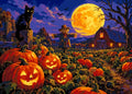 Thumbnail for Musta kissa, kurpitsat ja lato numeromaalaus. Halloween-aiheinen syksyinen kuva.
