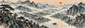 Thumbnail for Misty Mountains Ink Panorama, 120x40 cm timanttimaalaus – lopullisen kuvion esikatselu