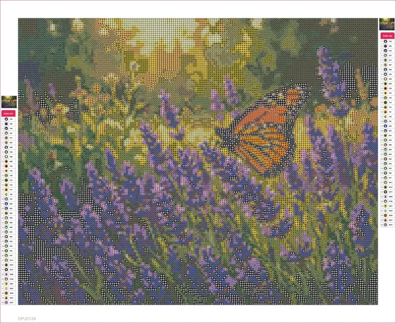 Monarch Butterfly timanttimaalauksen liimapintainen canvas 50x40cm