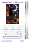Thumbnail for Numeromaalaus: Värikartta ja ohjeet - Moon Witch Cat 40x60cm