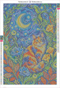Thumbnail for Moonlit Cat in Flower Garden timanttimaalauksen liimapintainen canvas 40x60cm