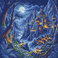 Thumbnail for Moonlit Fantasy Castle Path, 50x50 cm timanttimaalaus – lopullisen kuvion esikatselu