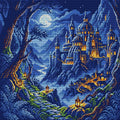 Thumbnail for Moonlit Fantasy Castle Path, 50x50 cm timanttimaalaus – koko kuvion esikatselu ilman lähikuvaa