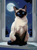 Thumbnail for Timanttikuvio - Moonlit Siamese Cat