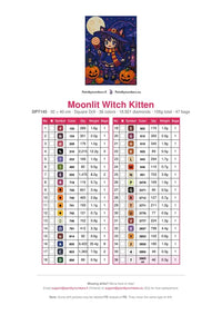 Thumbnail for Moonlit Witch Kitten timanttimaalauksen värikartta – 36 DMC-väriä